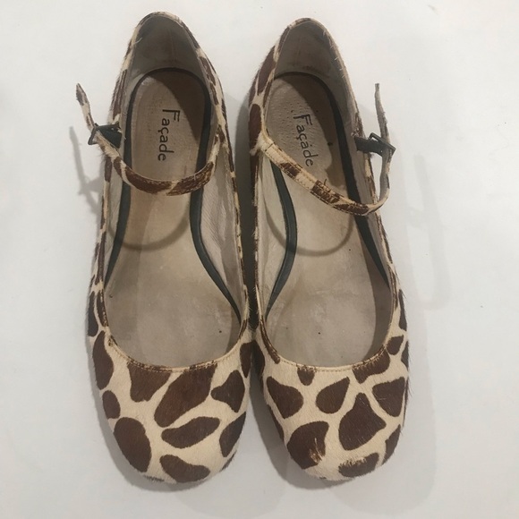 Facade Cow hide natural size 8 M Mary Jane flats - Picture 2 of 8